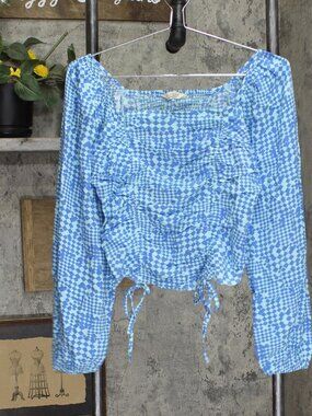 Blue Pearl Global Cold Shoulder Long Sleeve Blouse Shirt Top See